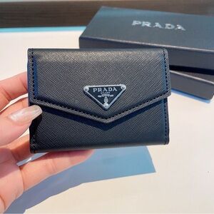 Prada Black Saffiano Leather Card Holder